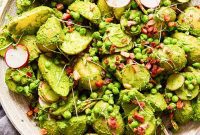 Verdant Pesto Potato Salad with Crispy Bacon Bits