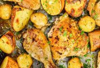 Zesty Rosemary Lemon Chicken with Golden Roasted Potatoes