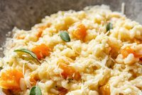 Velvety Butternut Risotto with Aromatic Sage and Creamy Goat Cheese