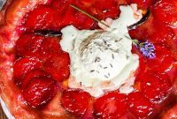 Caramelized Plum Tarte Tatin with Delicate Lavender Cream