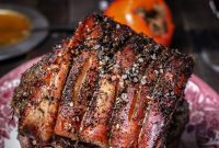 Warm Persimmon Glazed Pork Roast