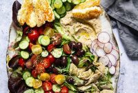 Golden Halloumi & Hummus Mediterranean Salad