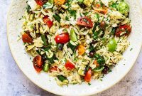 Mediterranean Orzo Salad with Grilled Zucchini