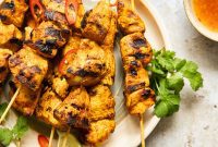 Simple Chicken Satay with Creamy Peanut Sauce