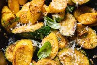 Golden Zucchini with Basil and Pecorino