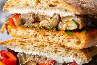 Harvest Roasted Vegetable and Creamy Chevre Sandwich