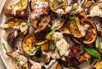 Tahini-Kissed Roasted Eggplant with Garlic