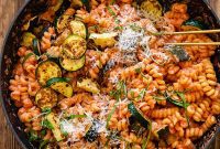 Summer Zucchini Pasta with Creamy Tomato Ricotta
