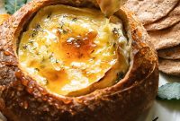 Spicy-Sweet Honey Baked Camembert in a Crusty Loaf