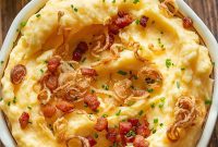 Ultimate Cheesy Mashed Potatoes with Crispy Pancetta and Shallots
