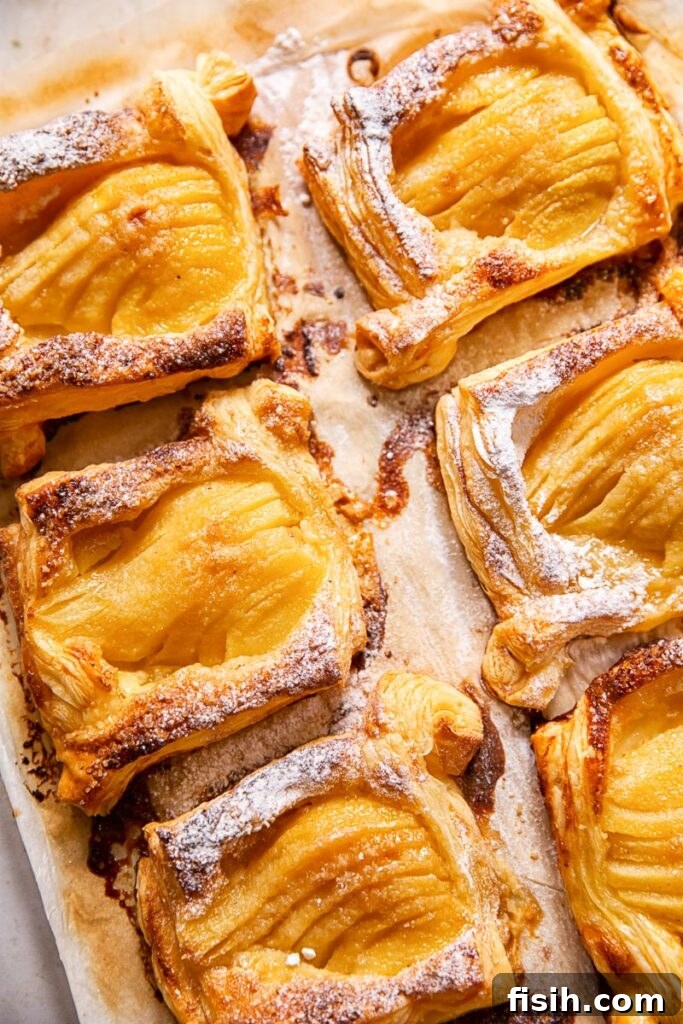 puff pastry pear tarts with salted caramel
