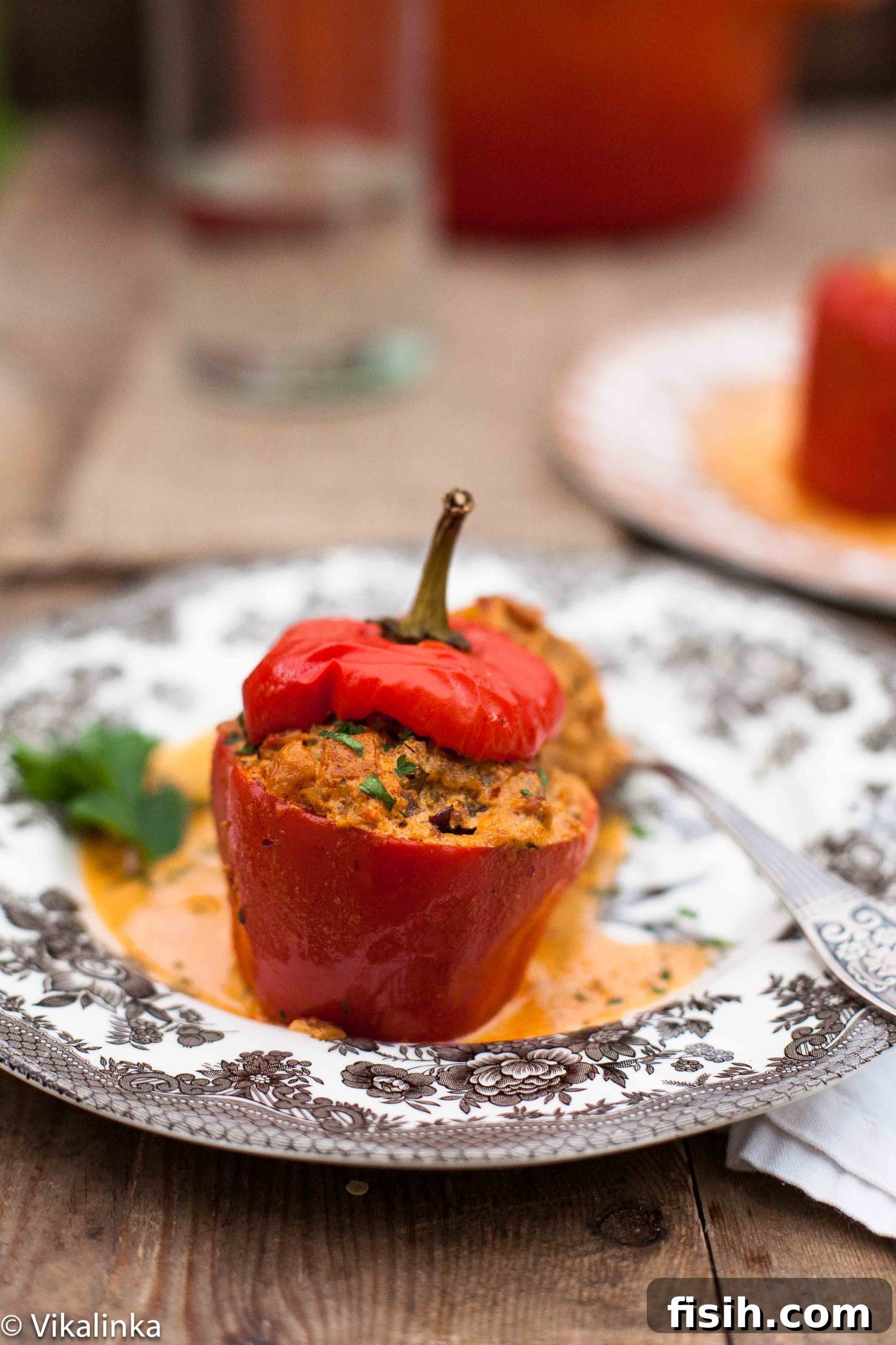 Hearty Stuffed Bell Peppers with Homemade Sauce
