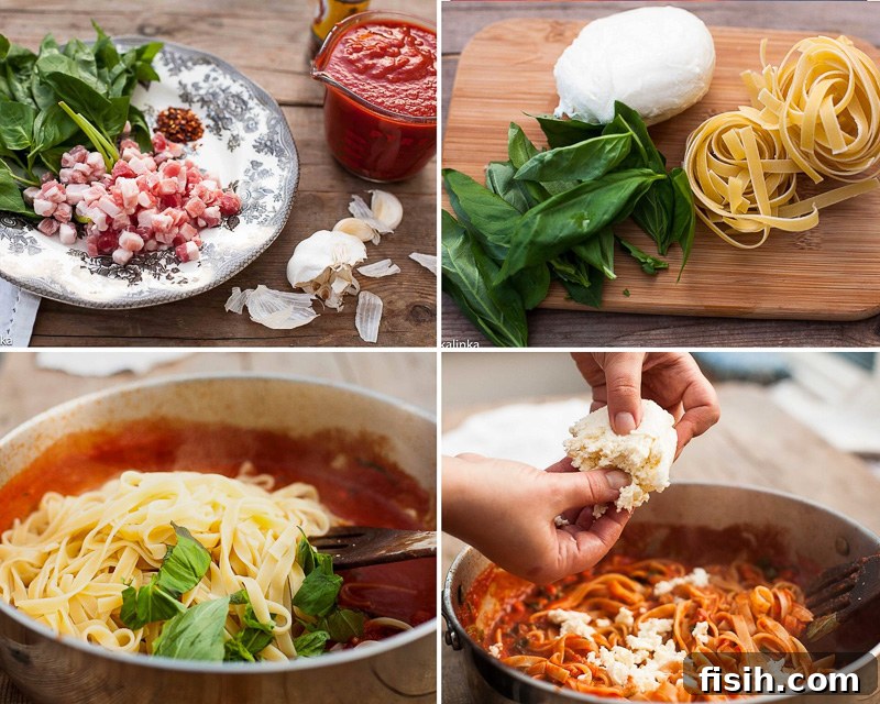 pancetta pasta process images