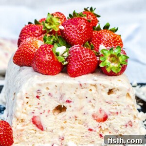 Side view of eton mess semifreddo