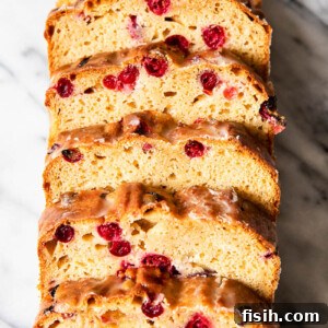 sliced cranberry orange bread