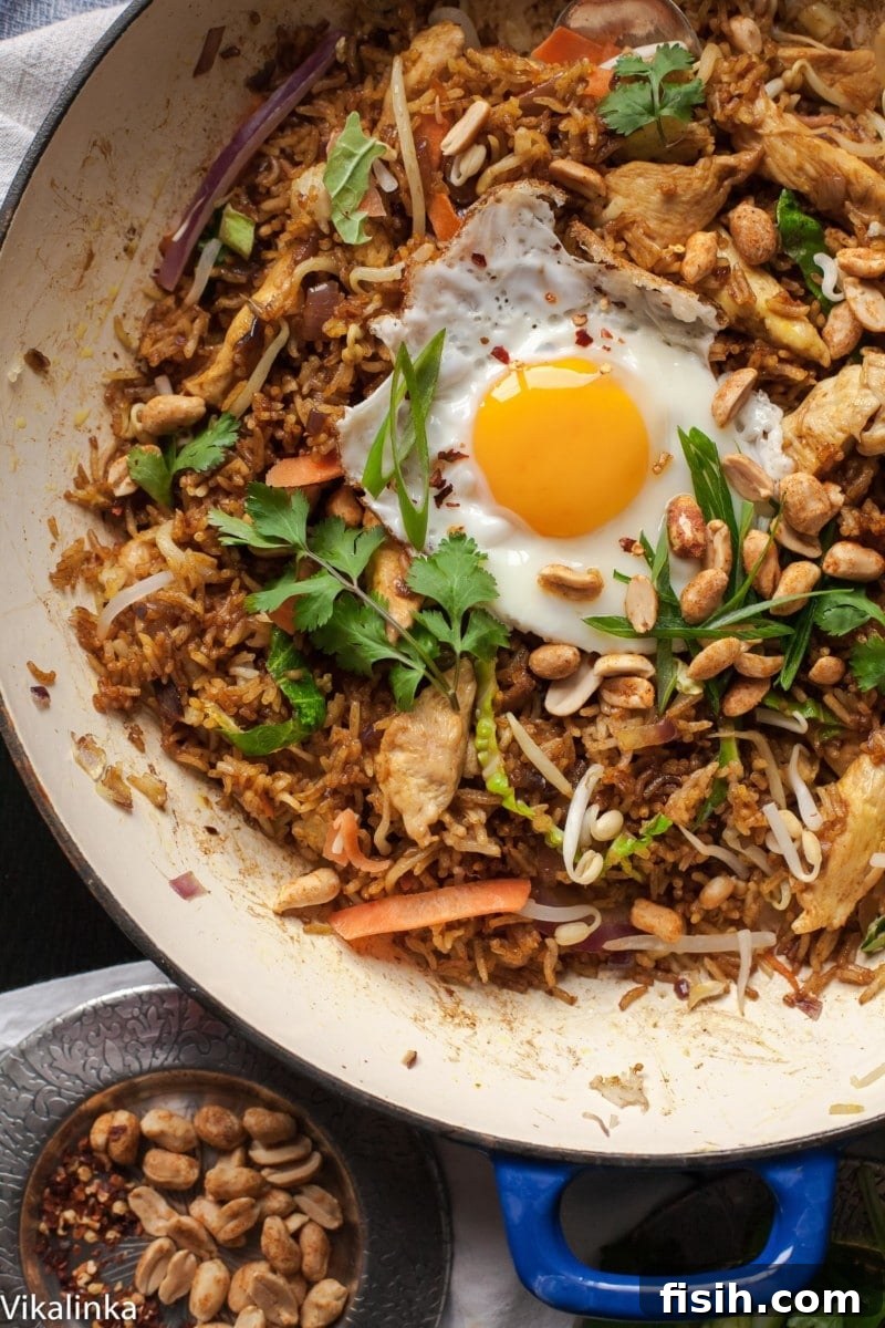 Top down of fried rice Nasi Goreng