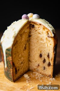 paska bread with a slice cut out