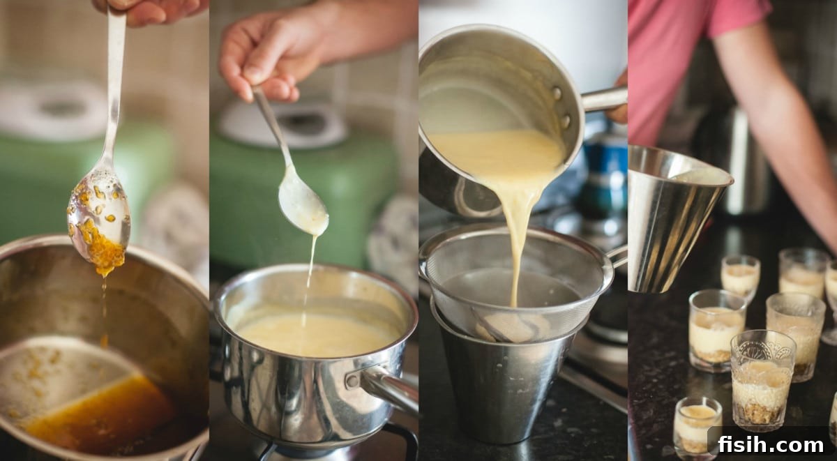 citrus posset process image collage.