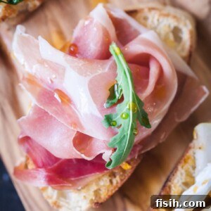 Crostini Quartet: Four Party-Ready Bites 8 Crostini topped with prosciutto