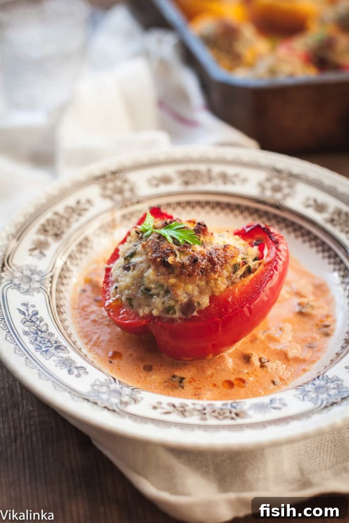 Aromatic Garden Stuffed Peppers 5 A close-up shot of the savory filling for healthy stuffed peppers, showcasing ground pork, shredded zucchini, and millet, perfectly mixed for optimal flavor and texture.