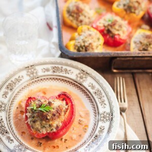 Aromatic Garden Stuffed Peppers 6 Herby Pork, Zucchini and Millet Stuffed Peppers