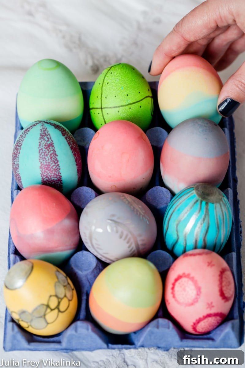 Beautifully decorated Easter eggs for Slavic celebrations