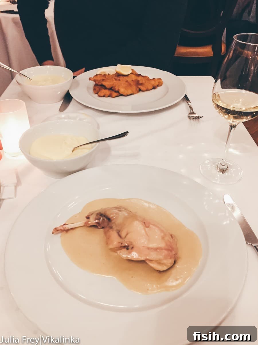Plated Veal Schnitzel with lemon, a classic European dish