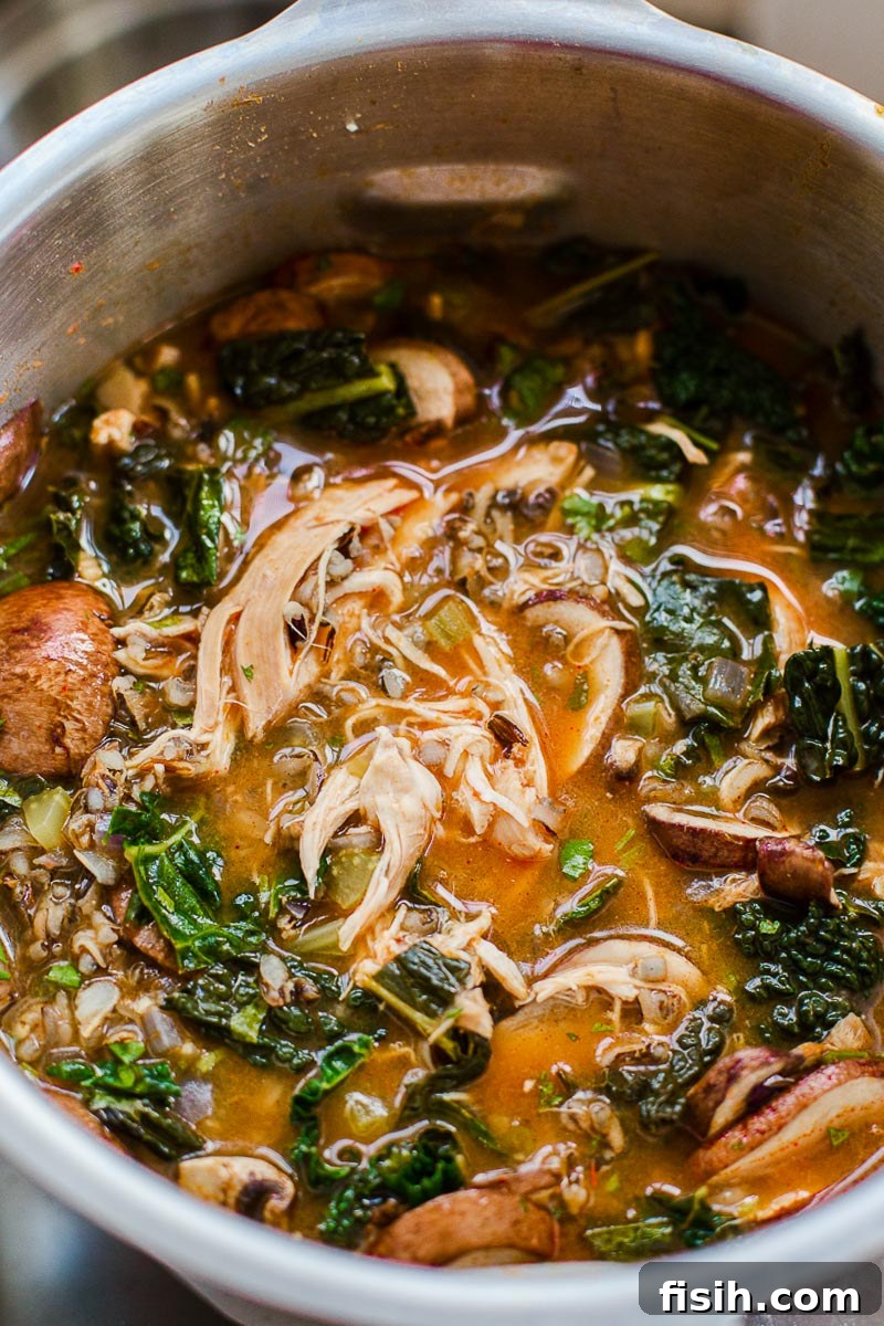 Creamy Coconut Thai Chicken and Rice Soup 2 Thai chicken and rice soup in slow cooker