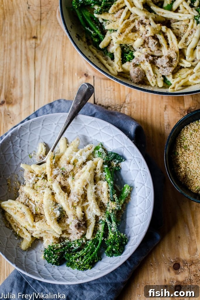 Sausage and Broccoli Pasta with Herb and Garlic Breadcrumbs