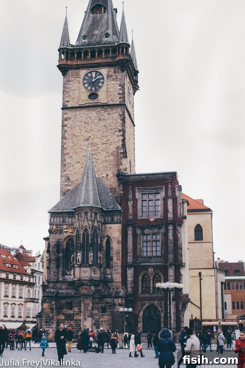 Church of Our Lady Before Týn at dusk in Prague