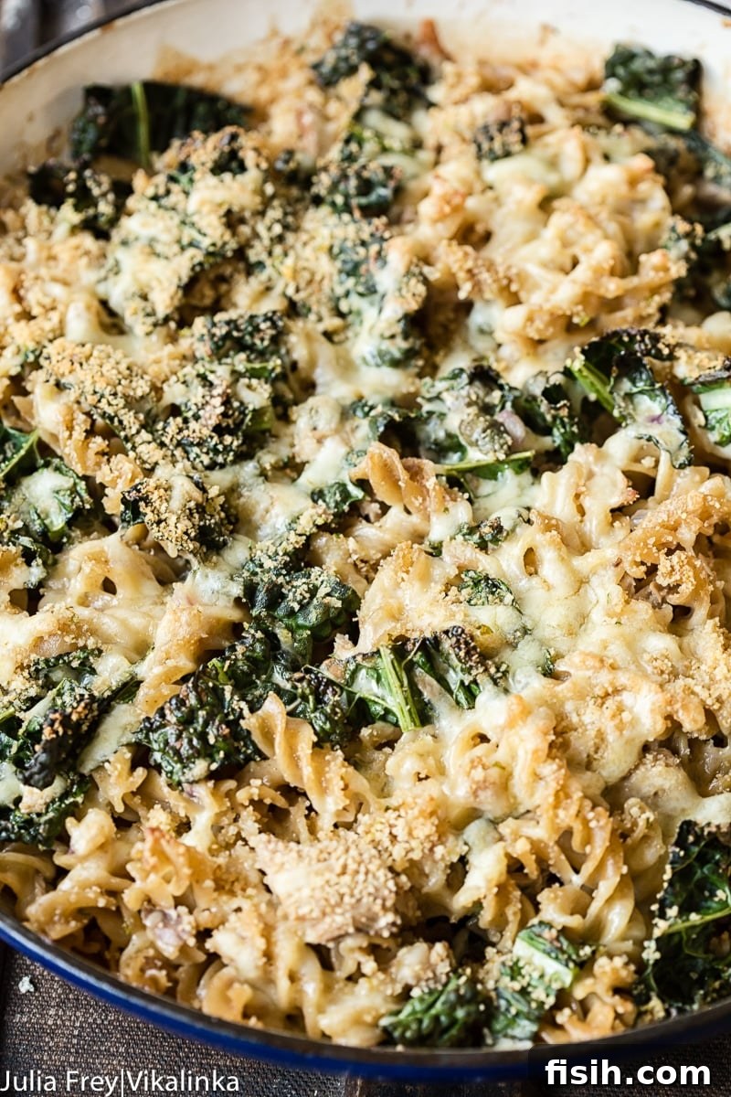 Tuna Noodle Casserole with Kale and a homemade sauce