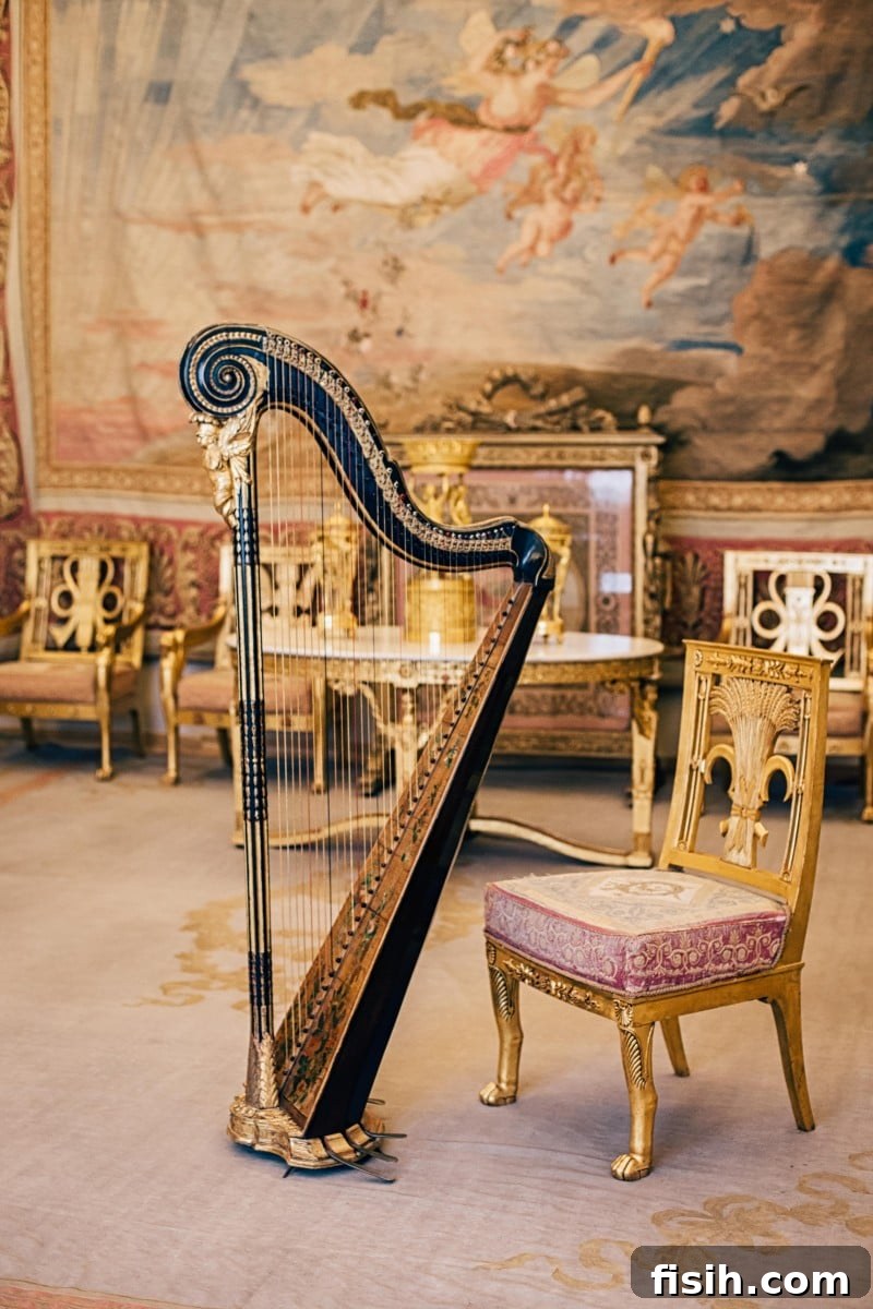 Ornate corridor inside the Winter Palace, home to the Hermitage Museum