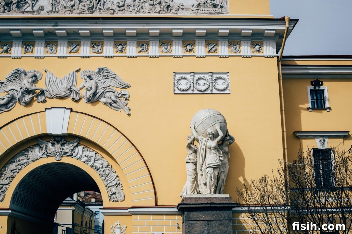 Historic street view in Saint Petersburg, reflecting its imperial past