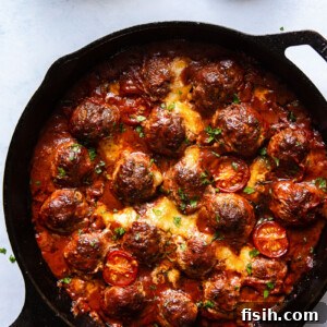 Baked Meatballs with Mozzarella and Arugula