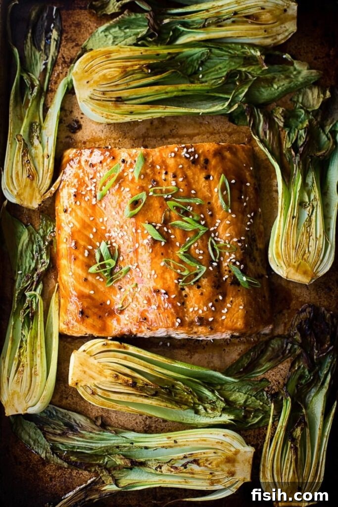 Flavorful One-Pan Teriyaki Salmon with Bok Choy, a healthy weeknight meal.