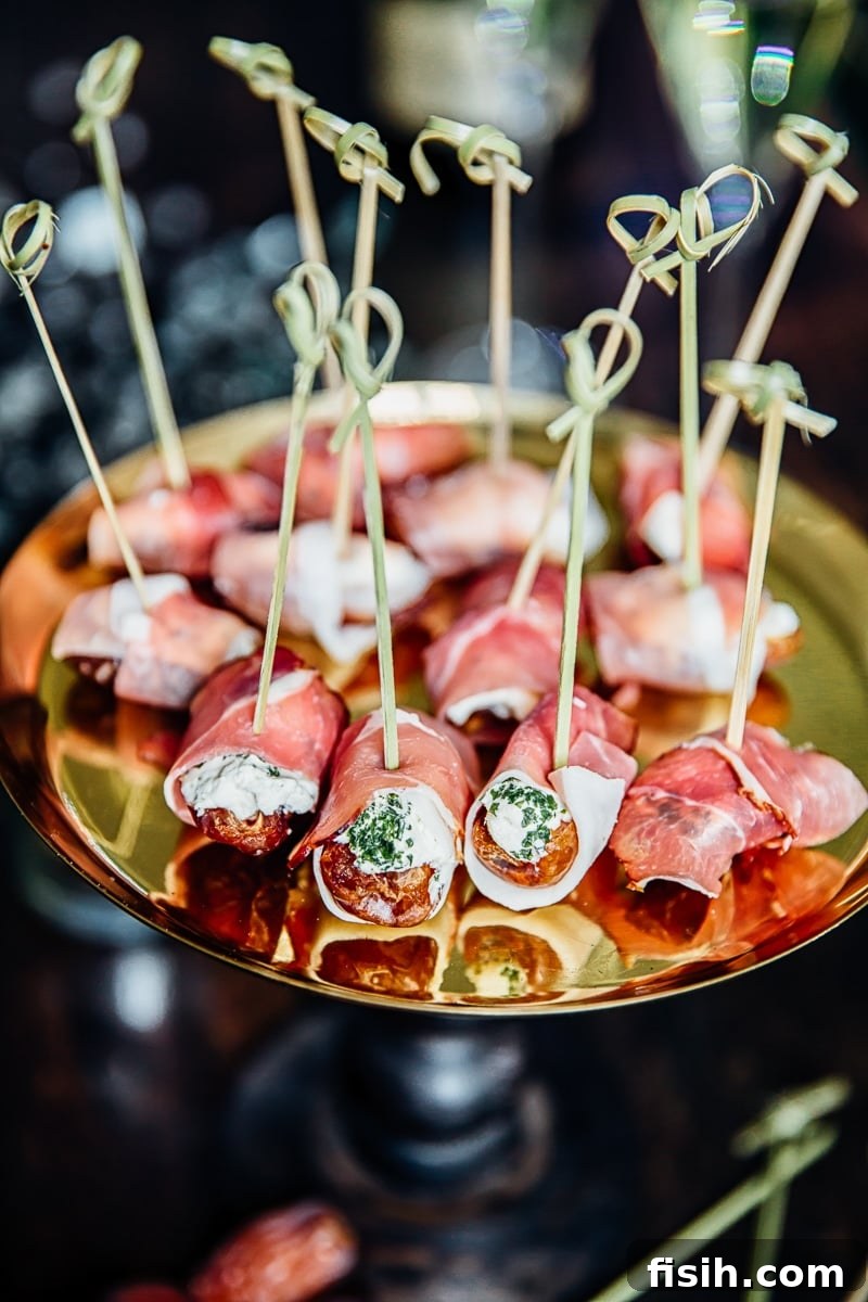 The appetizer with toothpicks on a platter