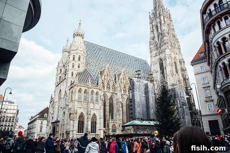 St. Stephen's Cathedral exterior, showcasing its iconic roof
