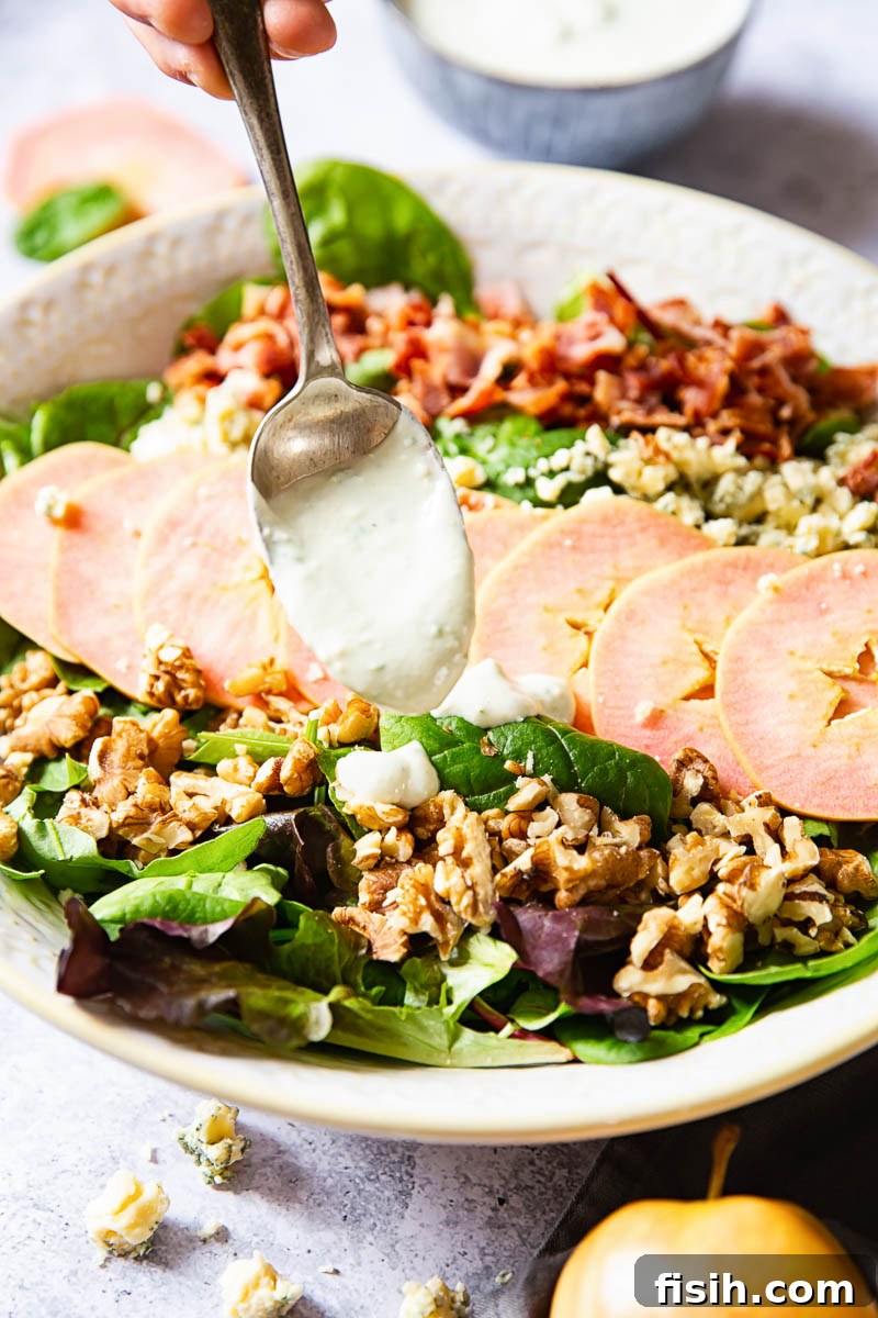 Apple Salad with Bacon, Walnuts and Blue Cheese