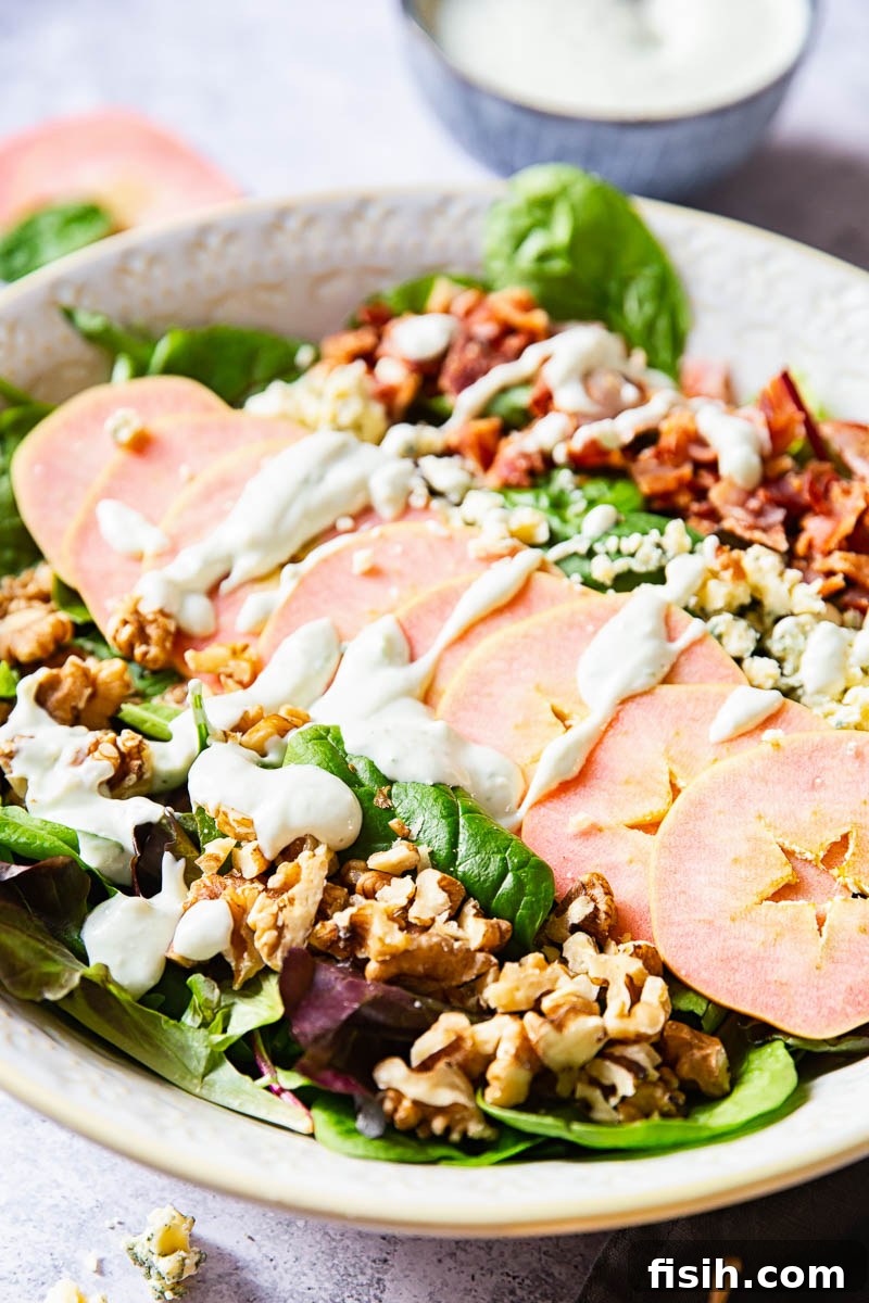 Apple Salad with Bacon, Walnuts and Blue Cheese