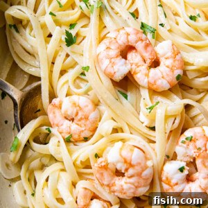 Shrimp Scampi Linguine, perfectly cooked and ready to serve