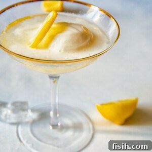 Sgroppino cocktail in a glass, ready to be enjoyed.