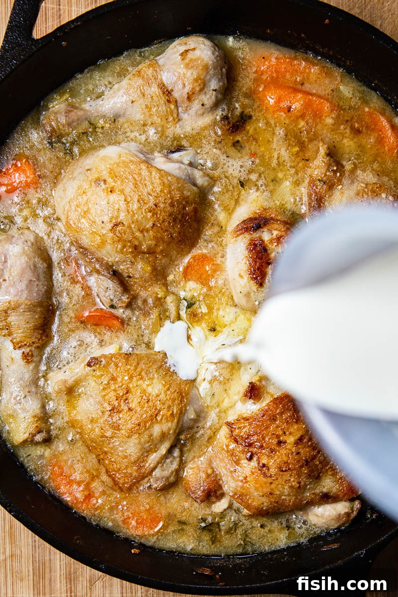 Creamy Chicken Casserole with fresh parsley garnish, ready to serve.