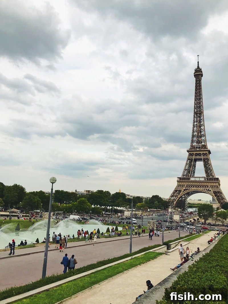 Stunning view of the Eiffel Tower, an iconic Parisian landmark