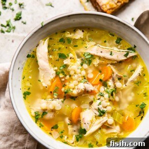 Turkey Soup in grey bowl
