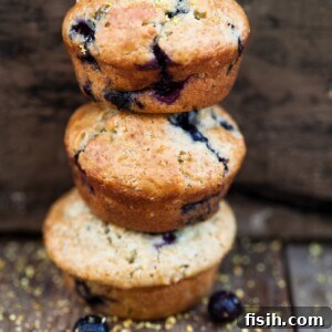 Citrus Burst Blueberry Muffins 5 Stacked Lemon Blueberry Muffins