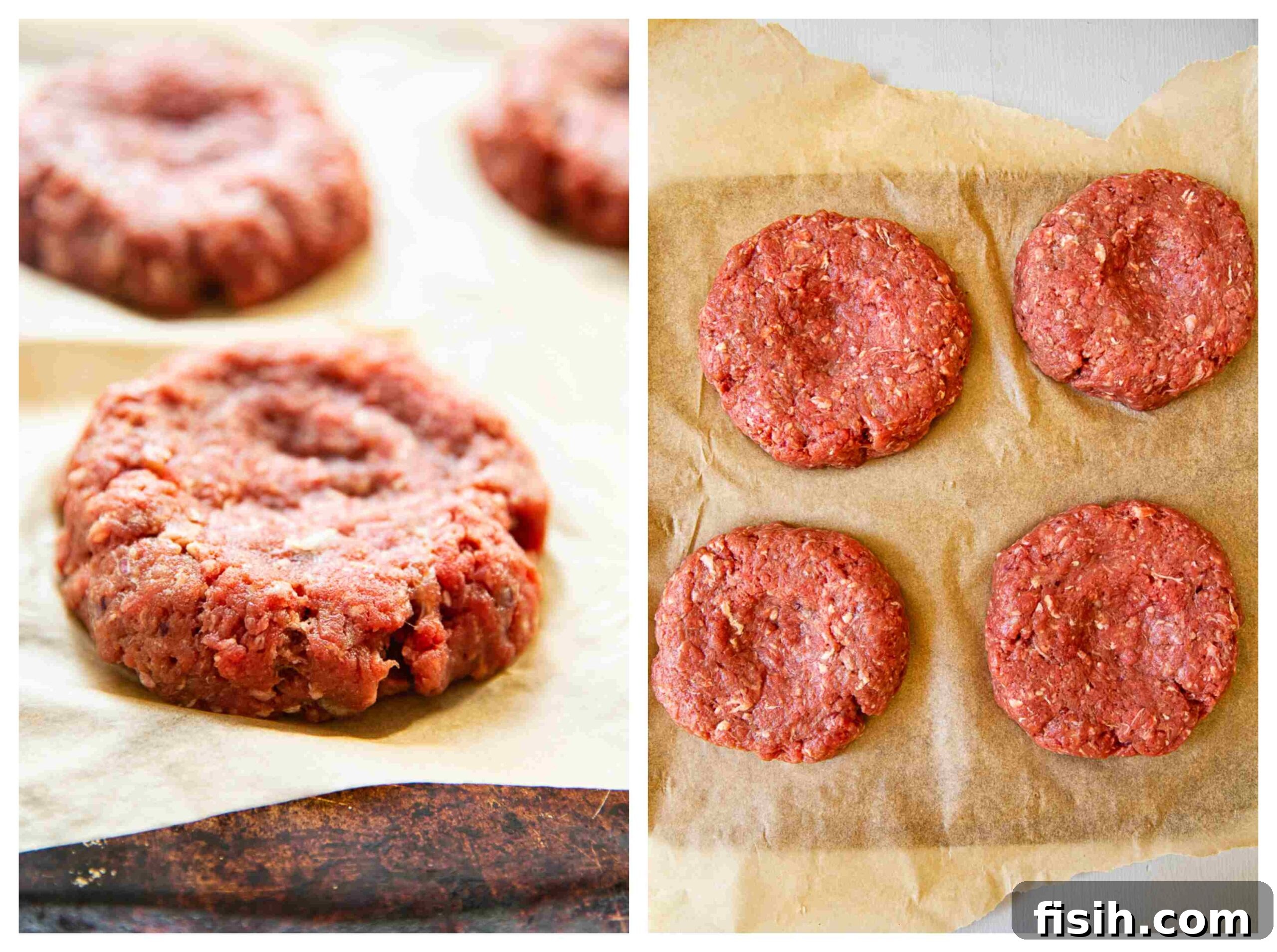 raw hamburger patties