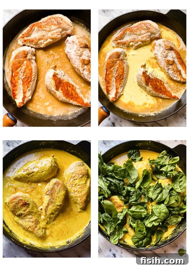 4 stages of the recipe cooking process