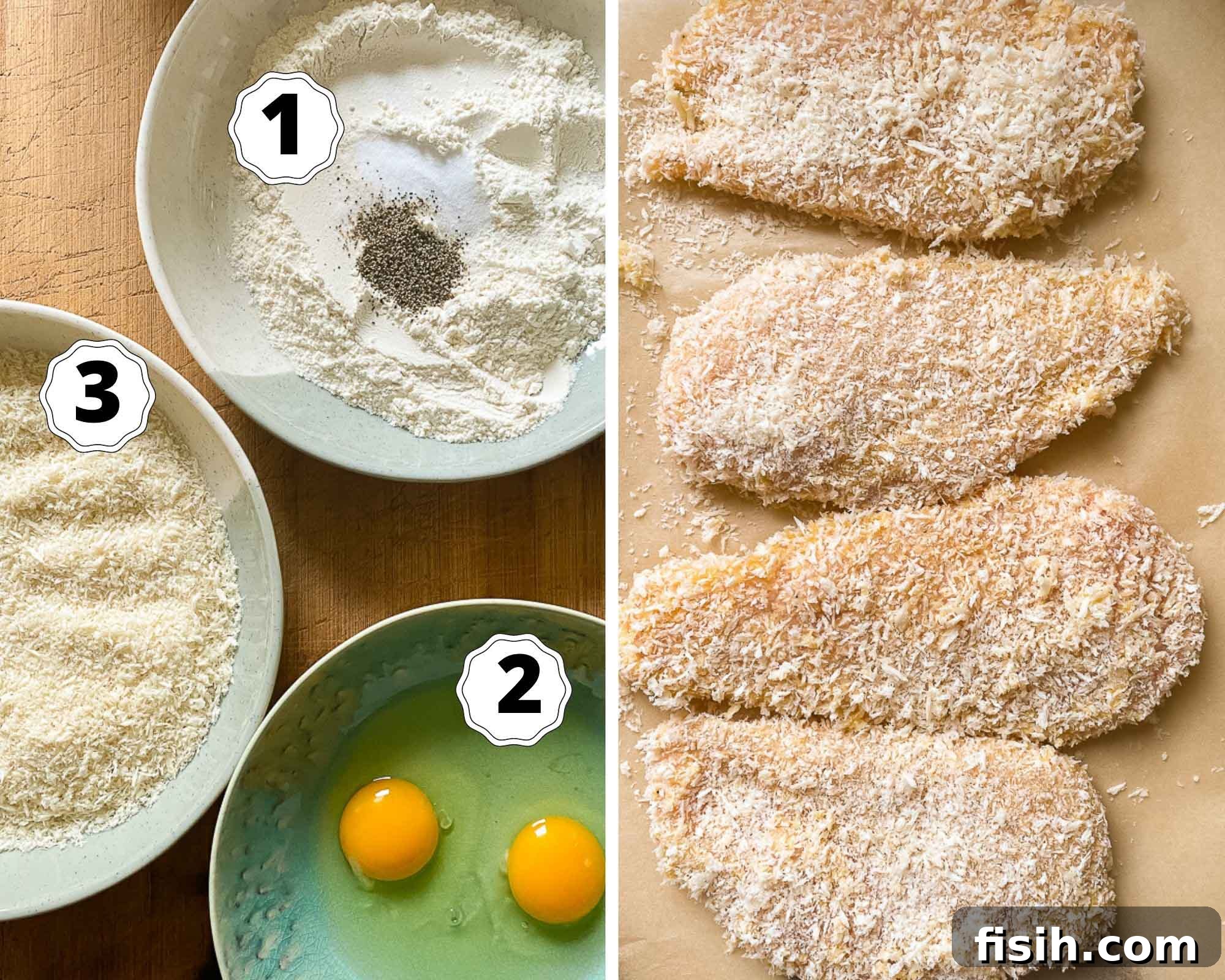 Step-by-step process photos for making Chicken Katsu Curry
