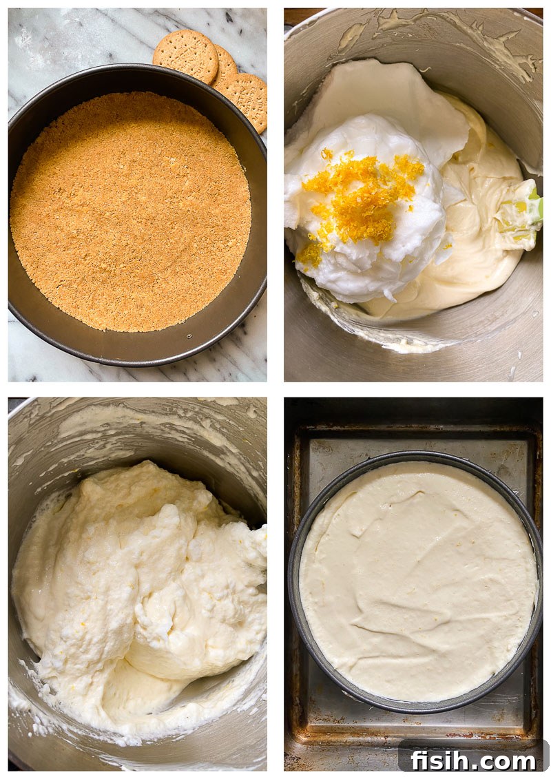 lemon cheesecake process images