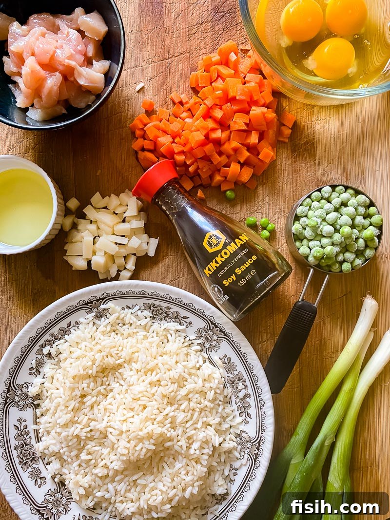 Wok-Kissed Chicken Fried Rice 4 fried rice ingredients